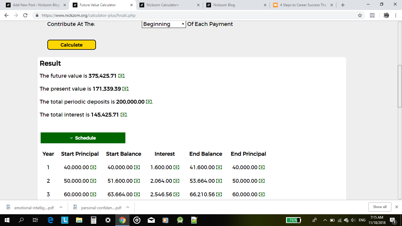 Nickzom Calculator Solves Future Value Calculations