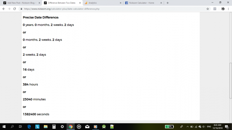 How To Calculate The Difference Between Two Dates | Nickzom Calculator