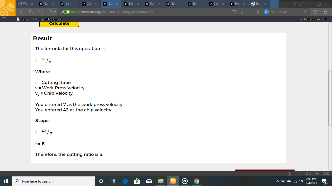 How to Calculate and Solve for Cutting Ratio | Mechanics of Chips Formation