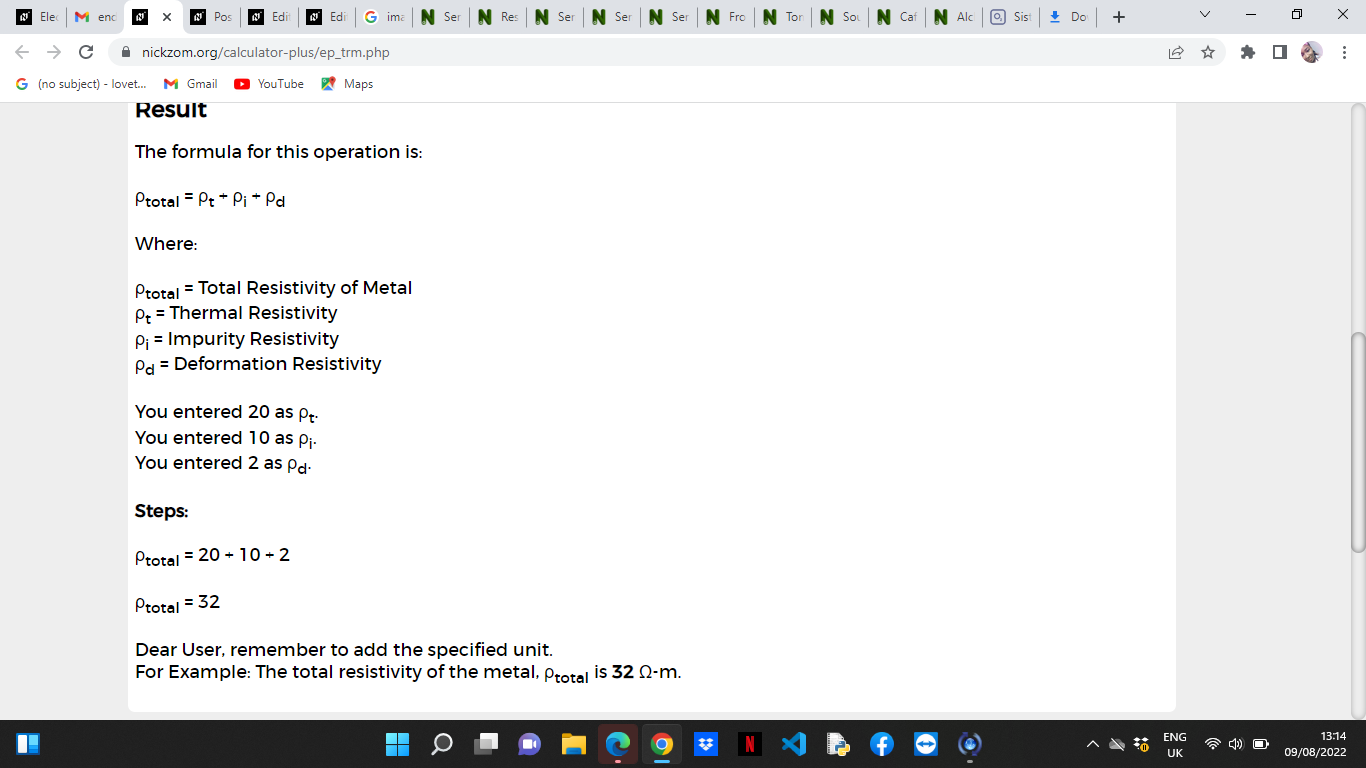 How to Calculate and Solve for Total Resistivity of Metal | Electrical Properties