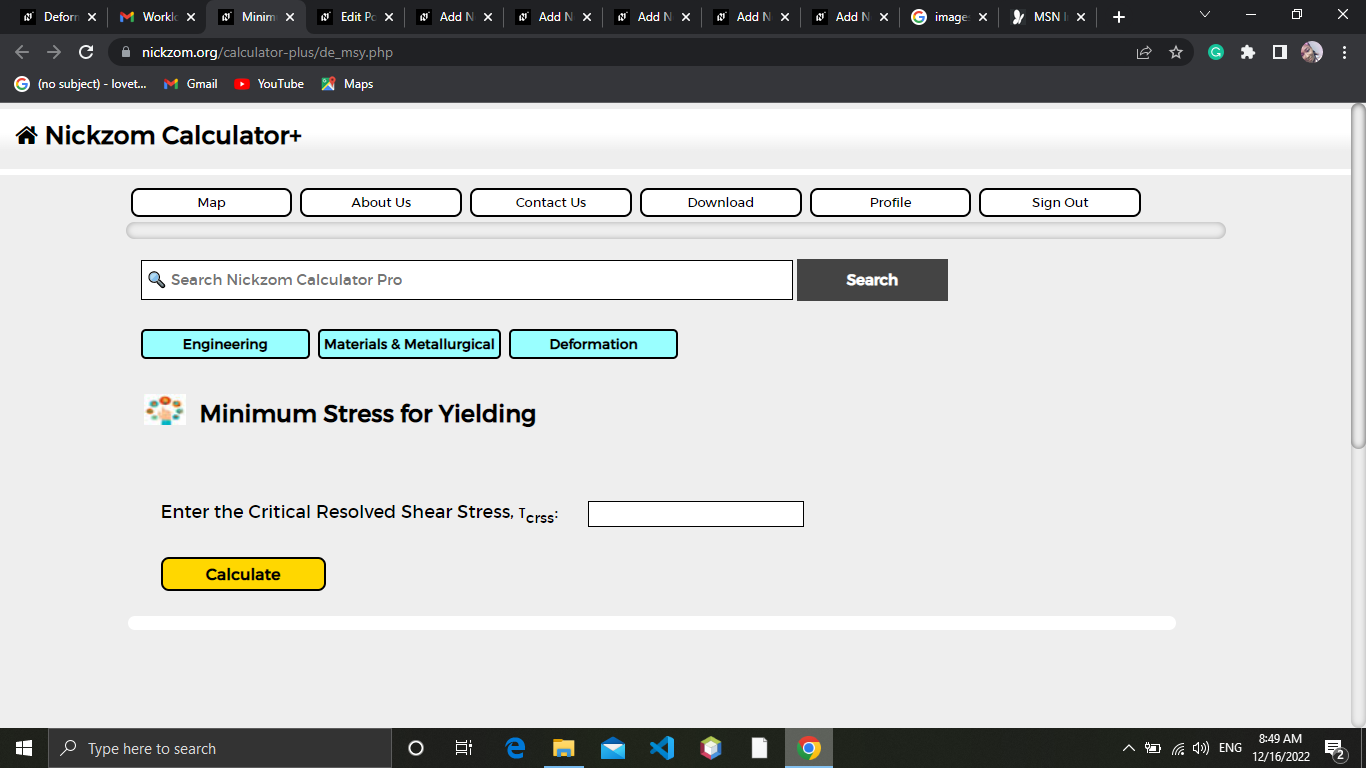 How to Calculate and Solve for Minimum Stress for Yielding | Deformation