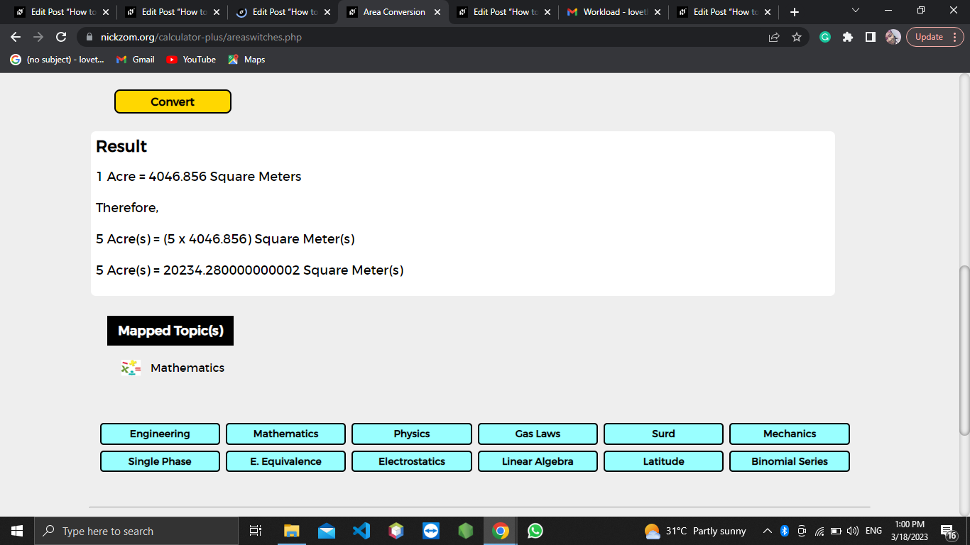 How To Convert Acres To Square Meters Area Units